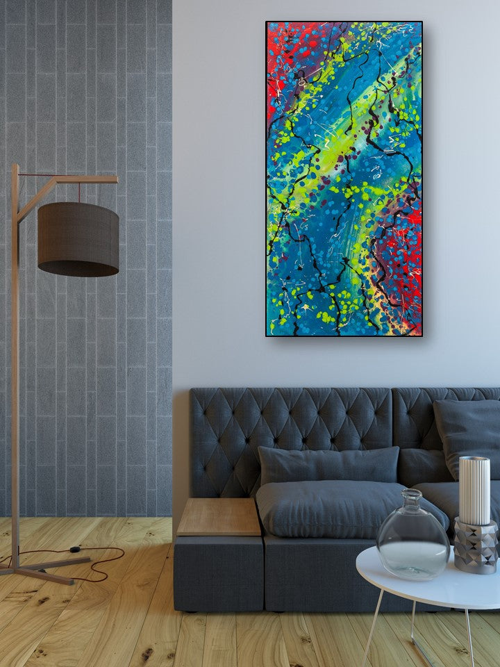 Gilded Deconstruction - Original Abstract Painting in Austin Texas 24" x 48"