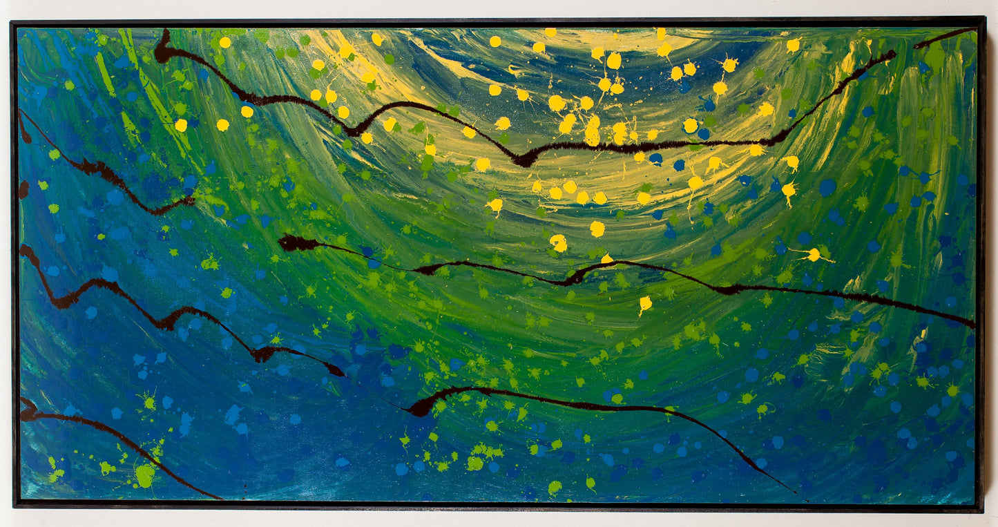 Grassy Guess - Original Abstract Painting in Austin Texas 24" x 48"