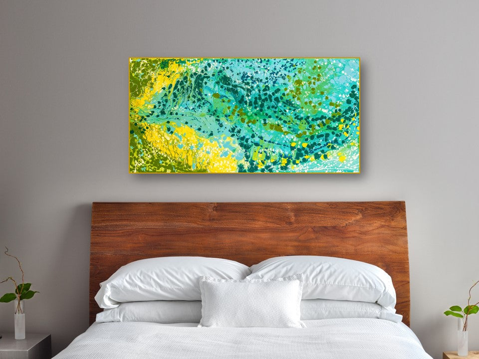 Oceanic Cocoon - Original Abstract Painting in Austin Texas 24" x 48"