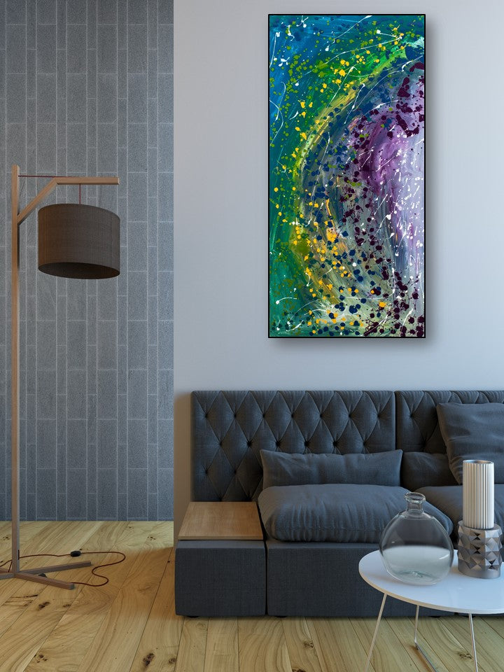 Poisoned Fantasy - Abstract Original Painting in Austin Texas 24" x 48"