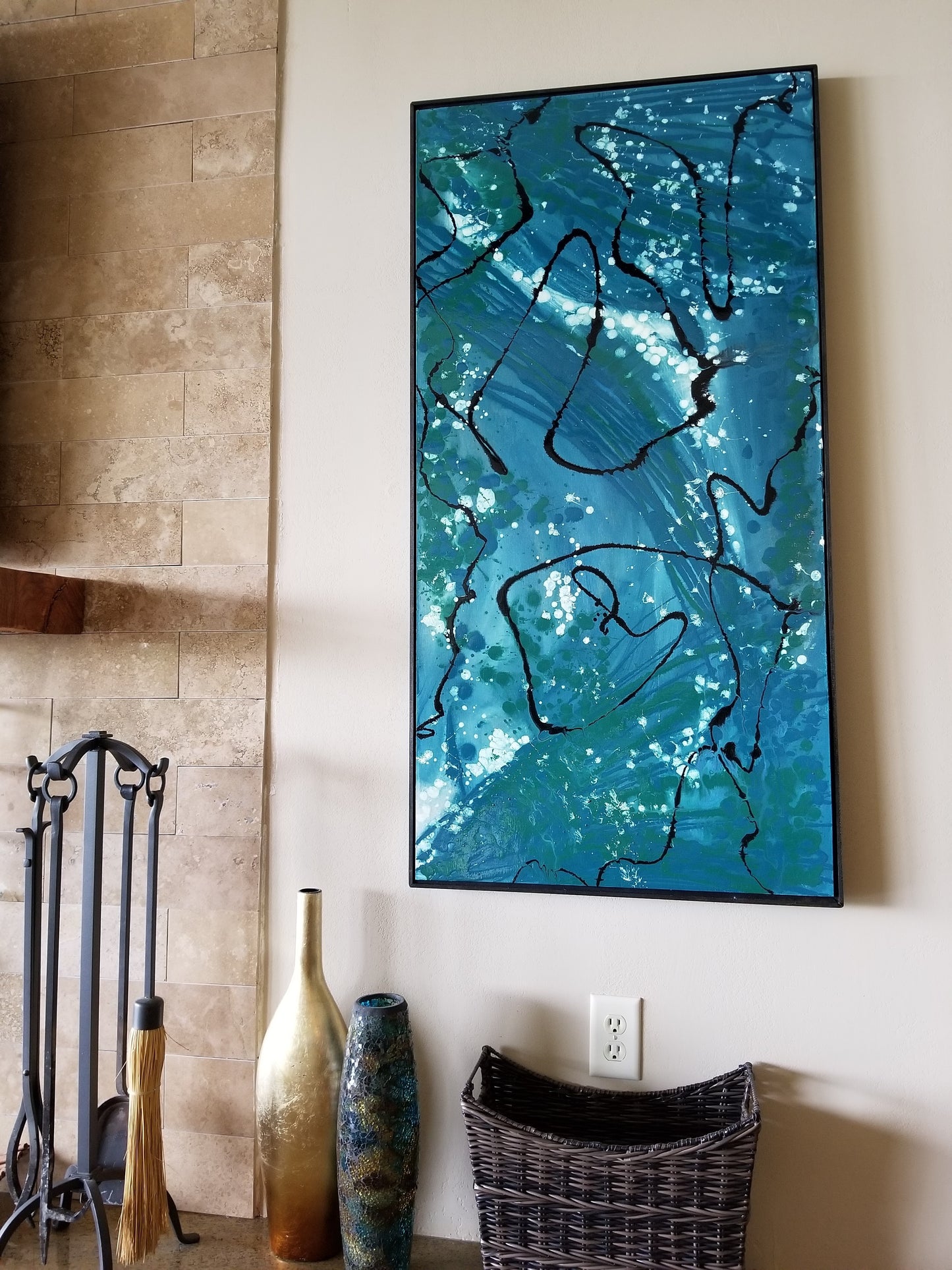 Prosaic Winter - Original Abstract Painting in Austin Texas 24" x 48"
