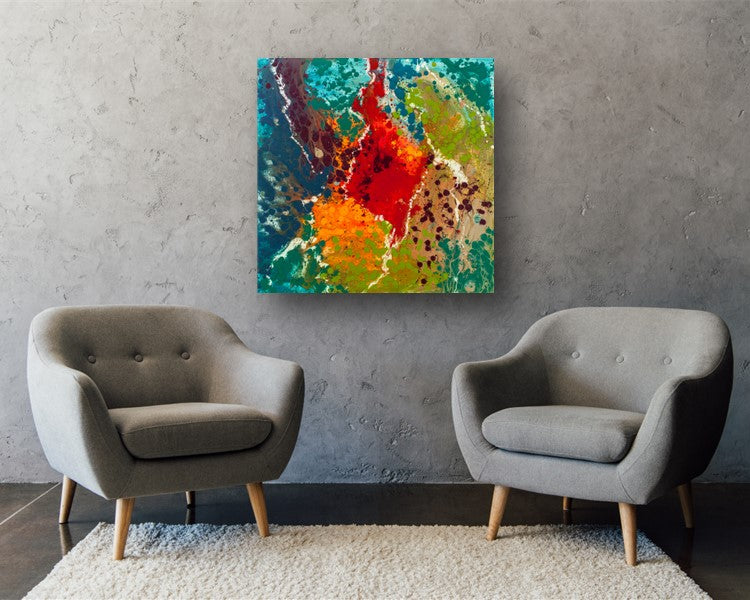 Cubed Cartography - Abstract Canvas Print or Acrylic Print