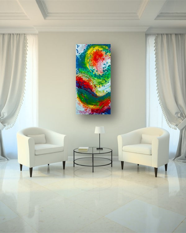 Fantastic Voyage - Original Abstract Painting in Austin Texas 24" x 48"
