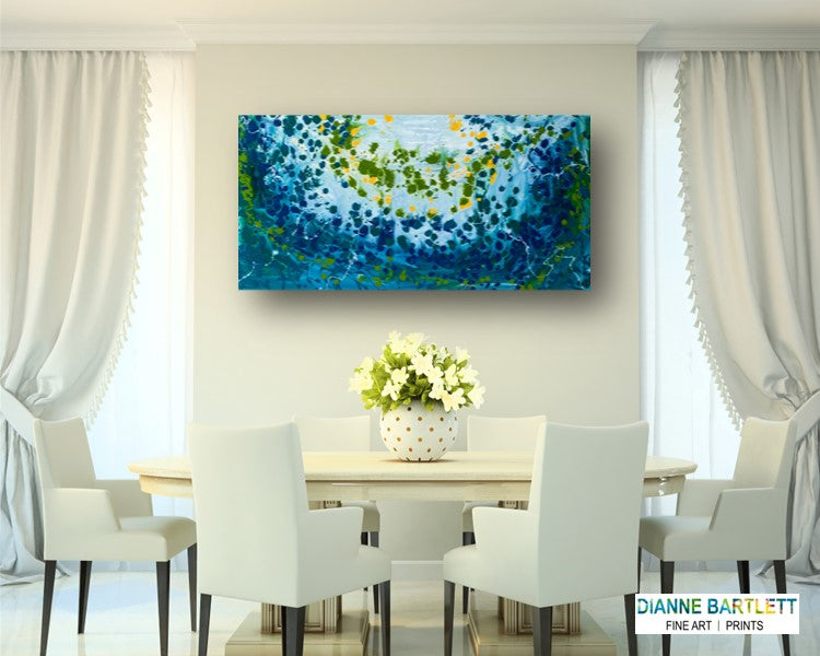 Leaped Launching - Original Abstract Painting in Austin Texas 24" x 48"