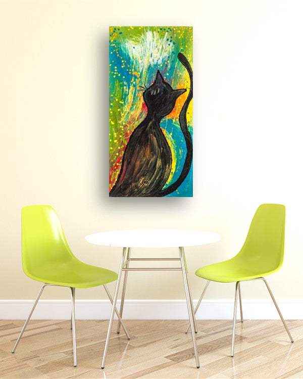 Marveling Cat - Abstract Cat Canvas Print or Acrylic Print
