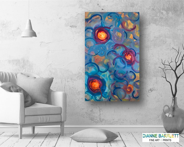 Nuclear Numerals - Original Abstract Painting in Austin Texas 30" x 48"