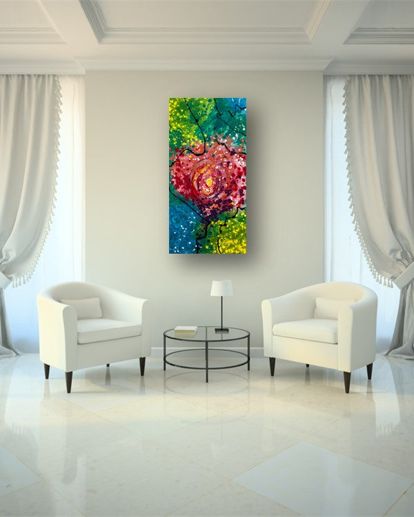 Perched Virtue - Original Abstract Painting in Austin Texas 24" x 48"