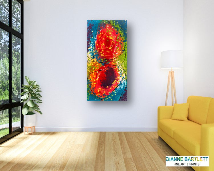 Sleeved Rubies - Abstract Canvas Print or Acrylic Print