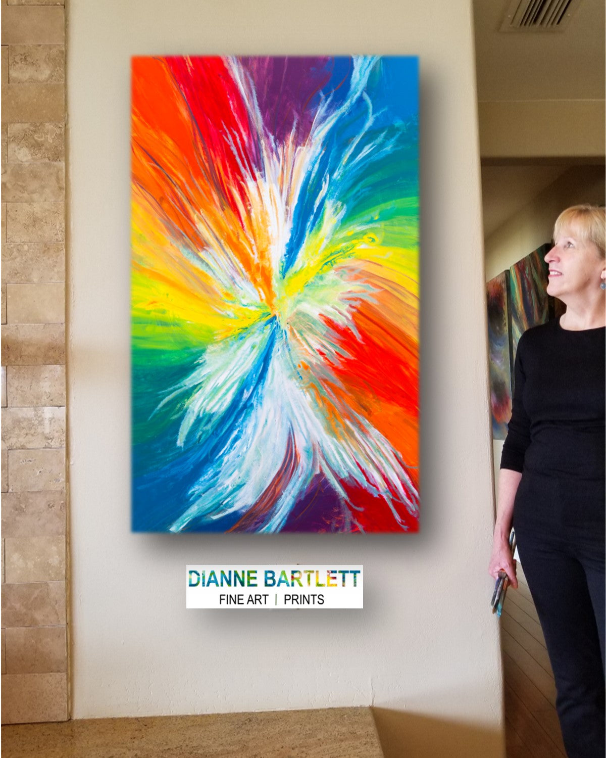 Tie-Dyed Guise - Original Abstract Painting in Austin Texas 30" x 48"
